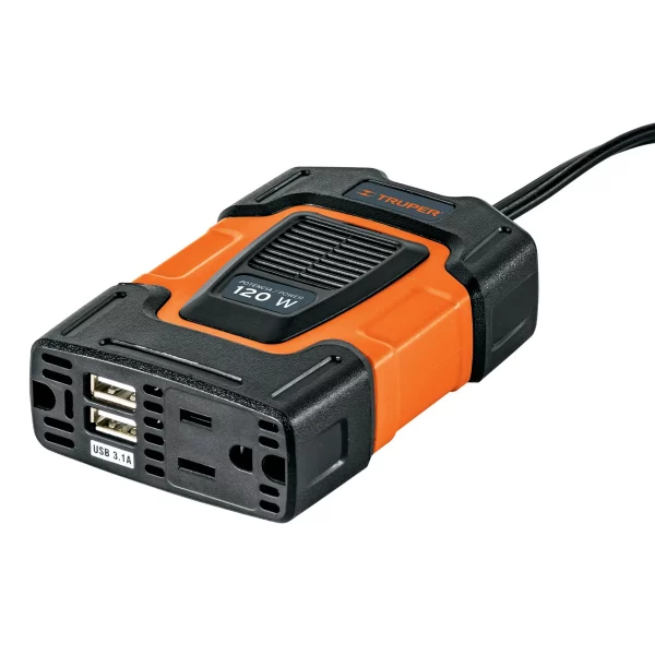 Inversor De Corriente De 120 W Con Puertos USB, Truper