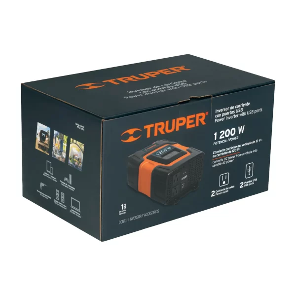 Inversor De Corriente De 1200 Wats Con Puertos USB Truper - Image 5