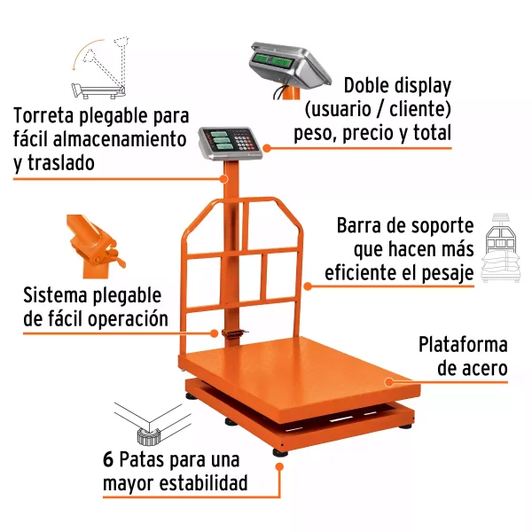 Báscula De Plataforma Plegable 500 Kg, Truper - Image 4