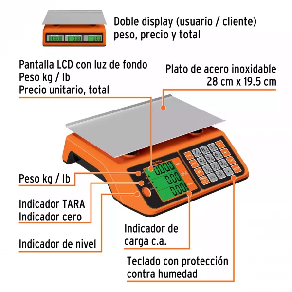 Báscula Electrónica Multifunciones 20 Kg, Truper - Image 5