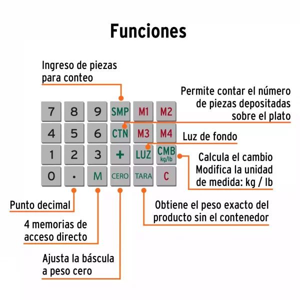 Báscula Electrónica Multifunciones Con Torreta 40 Kg, Truper - Image 6