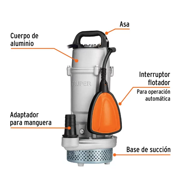 Bomba Sumergible Metálica Para Agua Limpia Uso Rudo 1/2 HP - Image 4