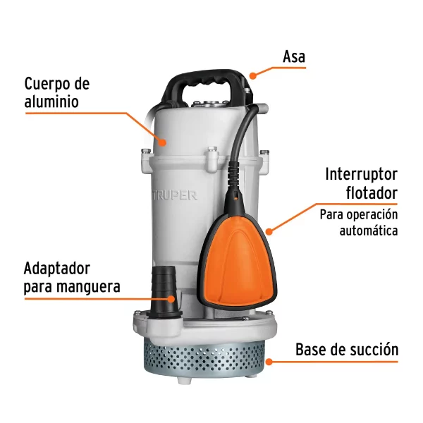 Bomba Sumergible Metálica Para Agua Limpia Uso Rudo 1 HP - Image 4