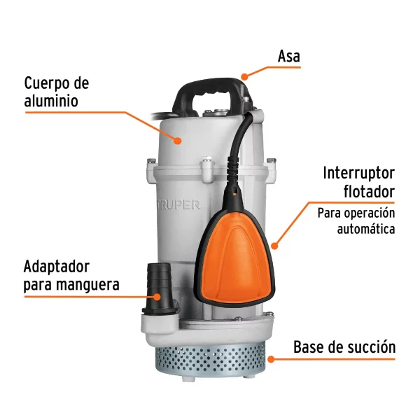 Bomba Sumergible Metálica Para Agua Limpia Uso Rudo 3/4 HP - Image 4