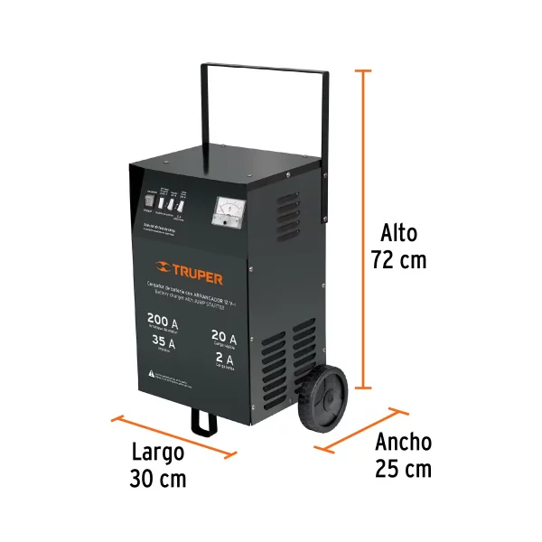 Cargador De 140 A Para Baterías De 12 V, Con Ruedas, Truper - Image 4